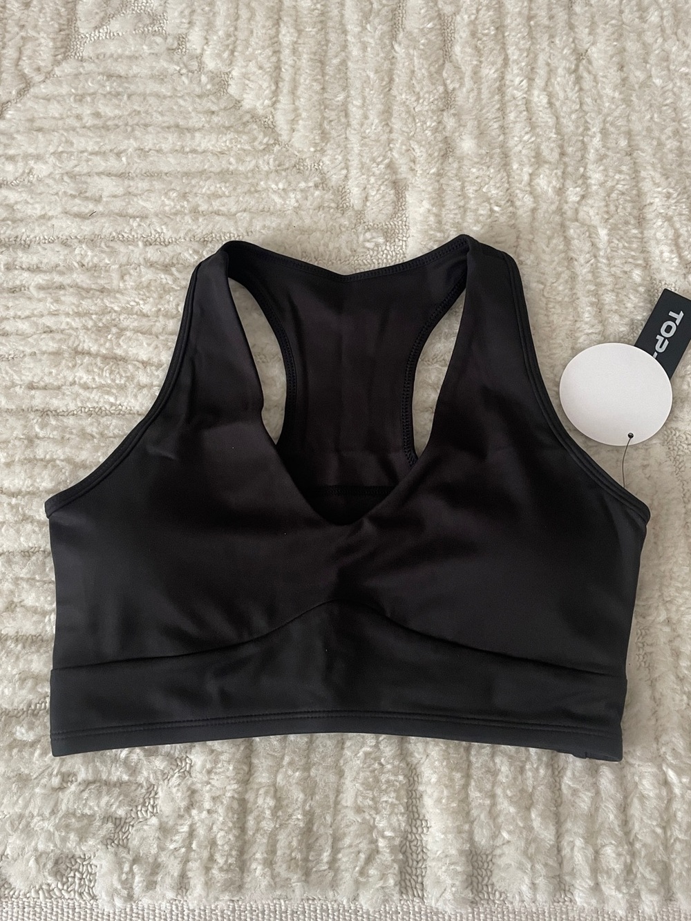 Black Racerback V-Front Sports Bra